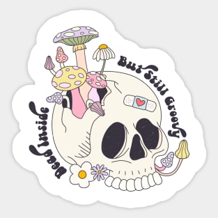 Dead Inside but Still Groovy Funny Cute Dark Sticker